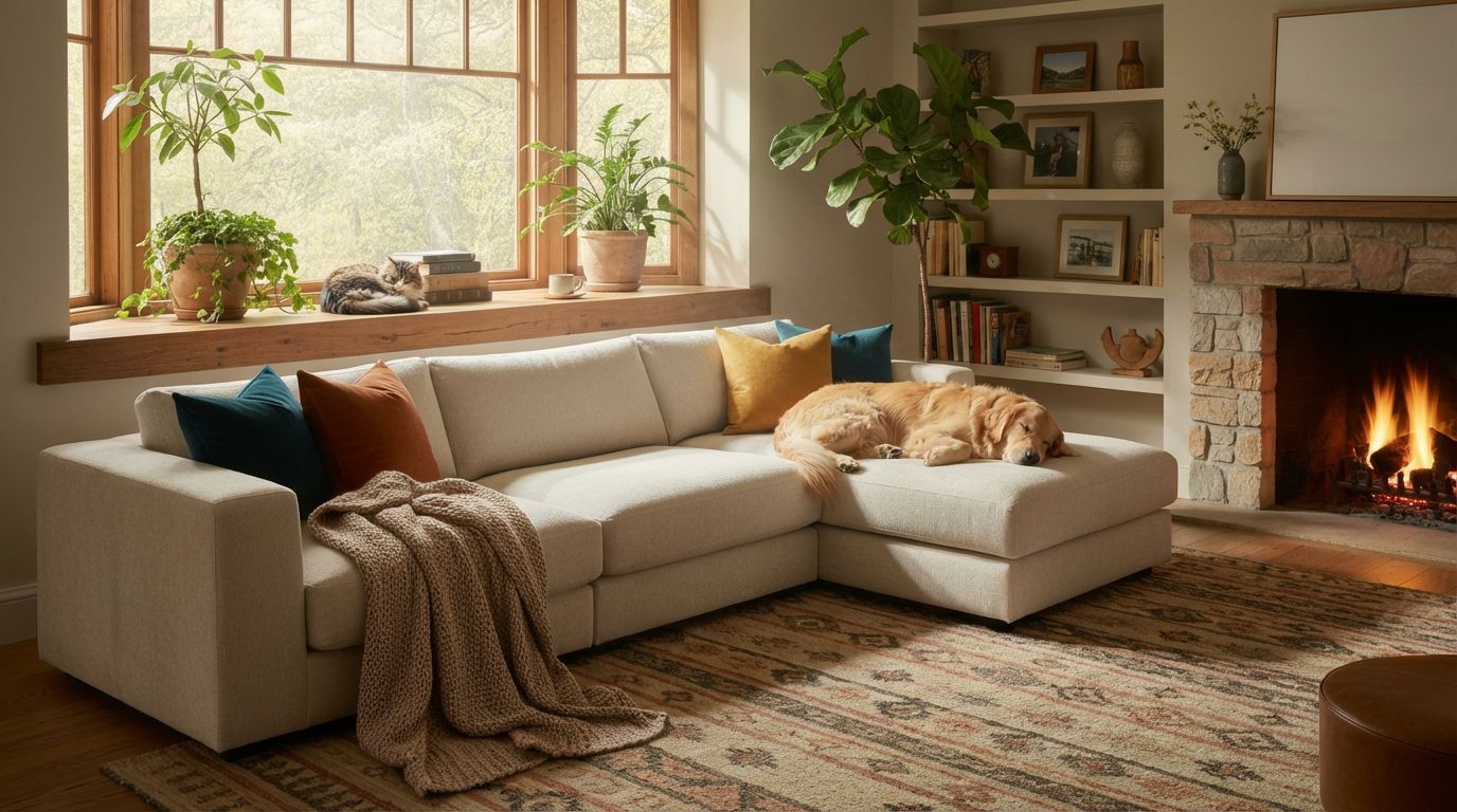 After - Add Pets to Living Room