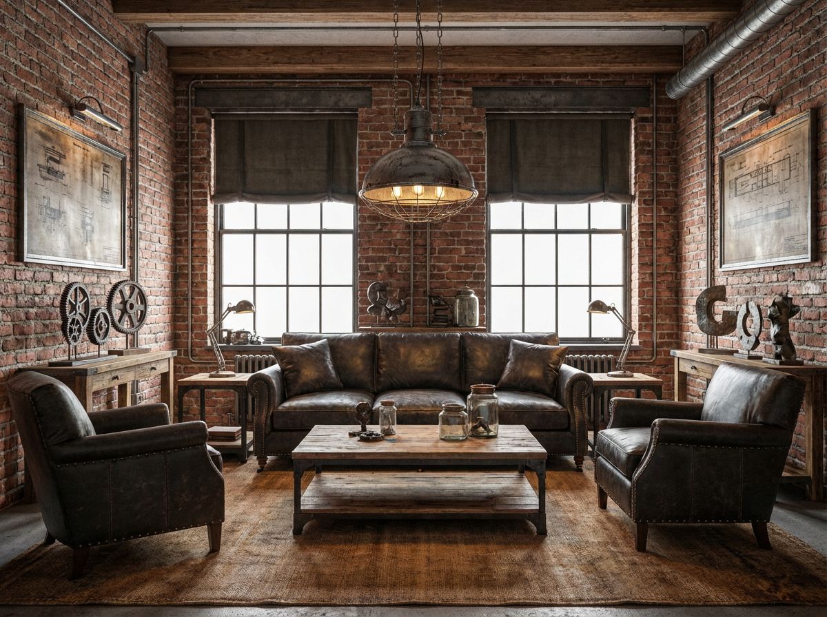 After - Industrial Living Room Makeover