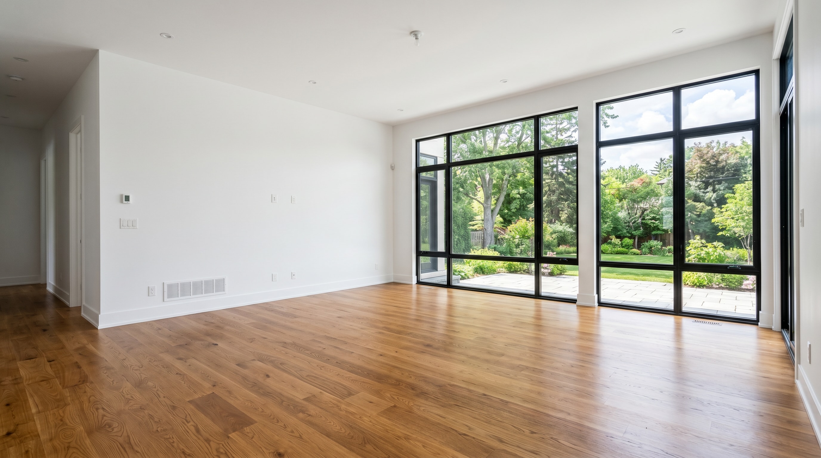 Empty living room before virtual staging