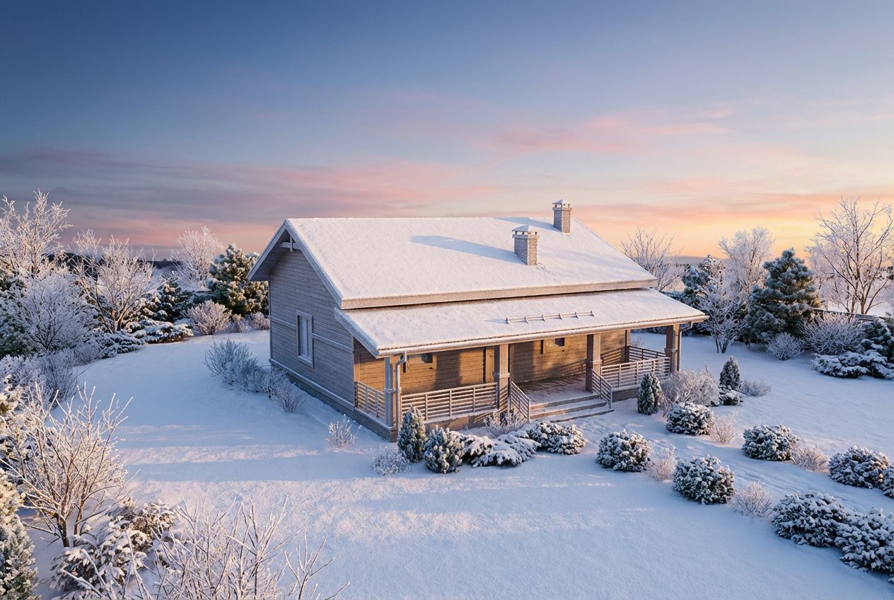 See This House in a Winter Garden in the Morning