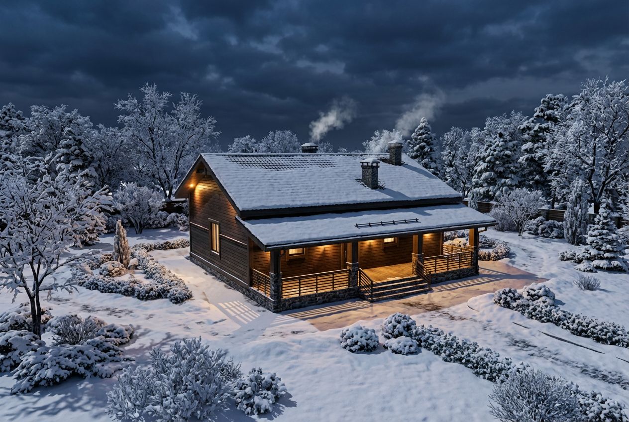 See This House in a Winter Garden at Night