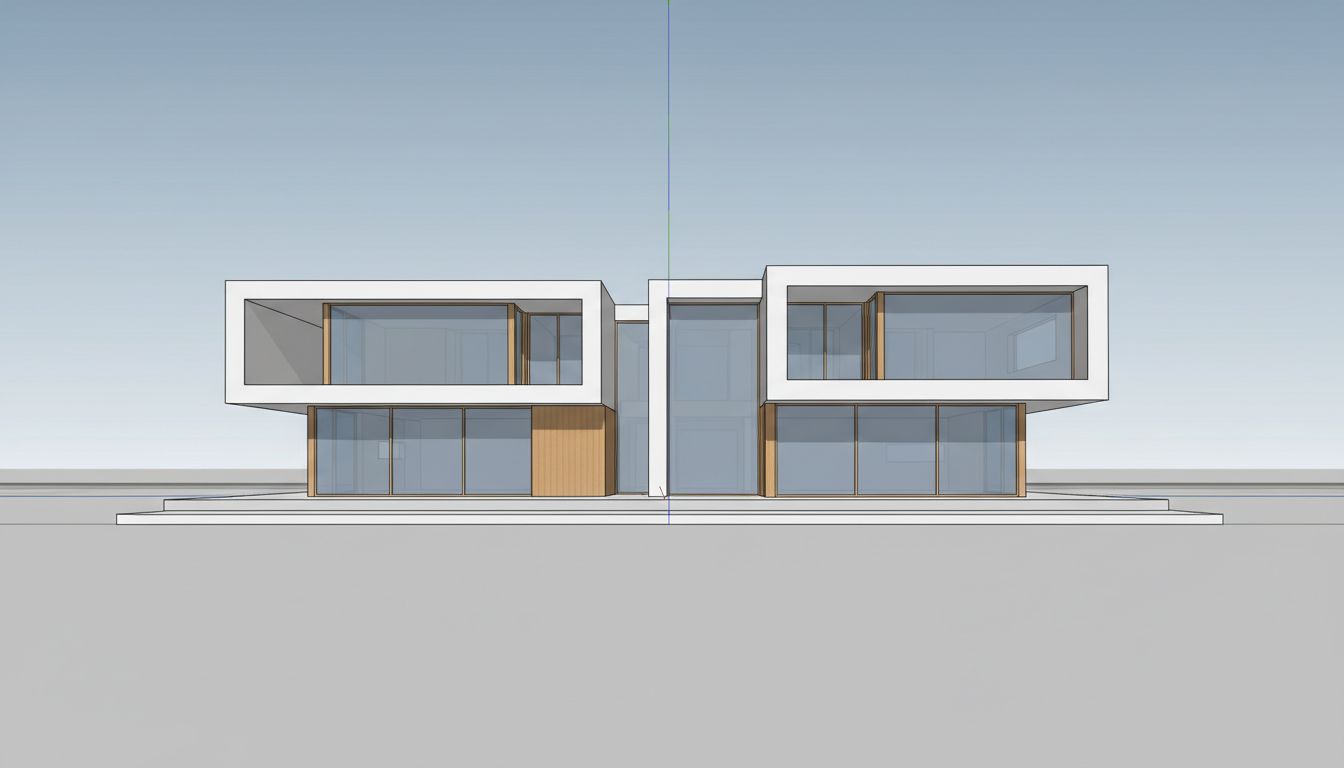 Before - 3D Villa Exterior to Photorealism