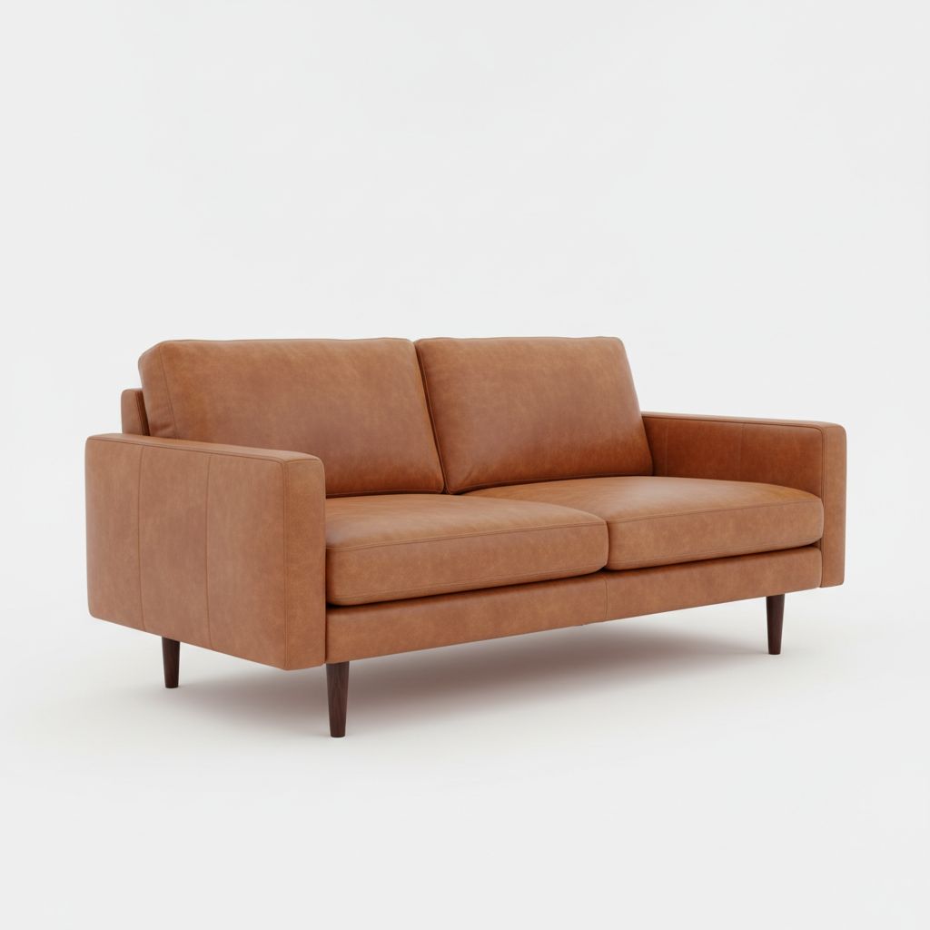 Cream tufted sofa reference image
