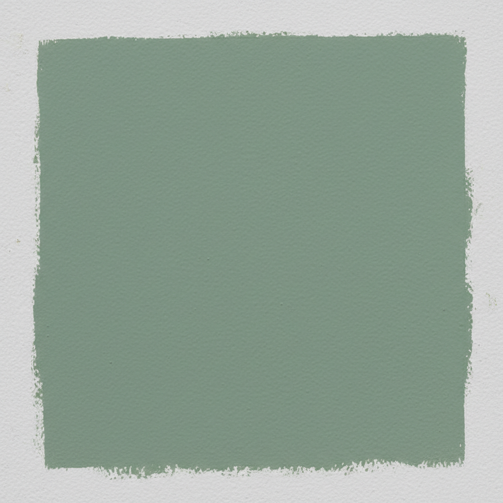 Sage green wall paint color swatch - wall color reference for AI room repainting visualization