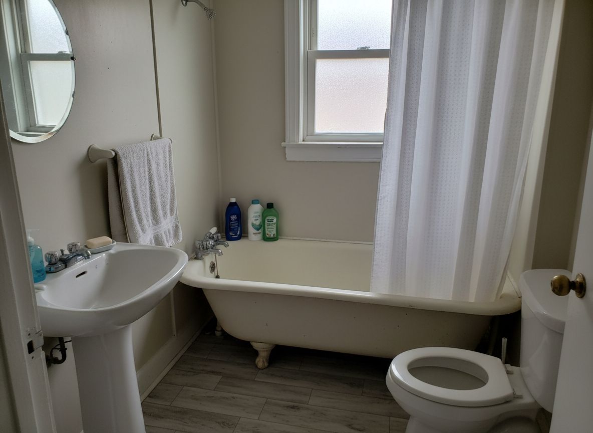 Before - Renovate compact bathrooms.