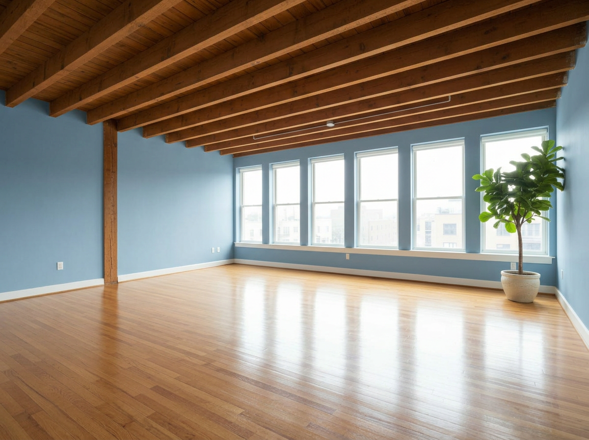 Empty Studio with Light Blue walls