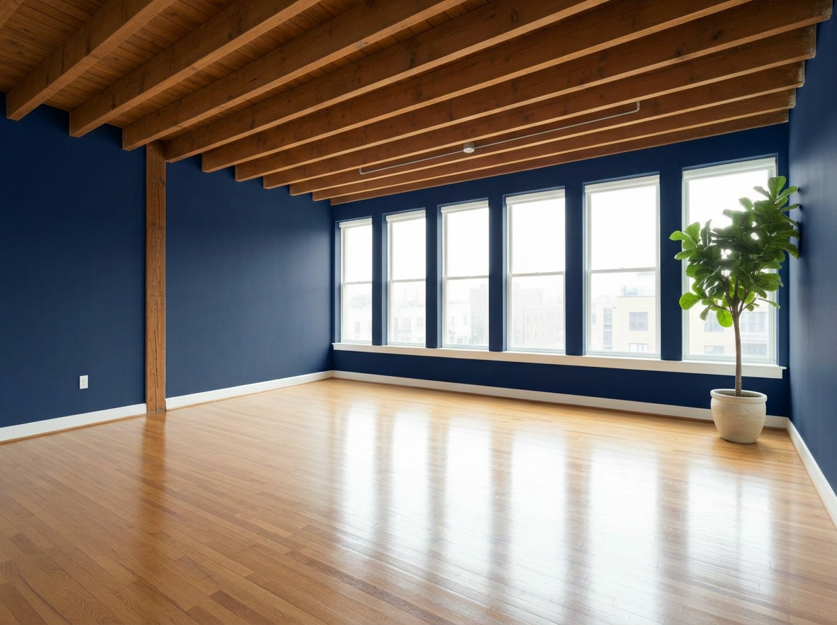 Empty Studio with Navy walls