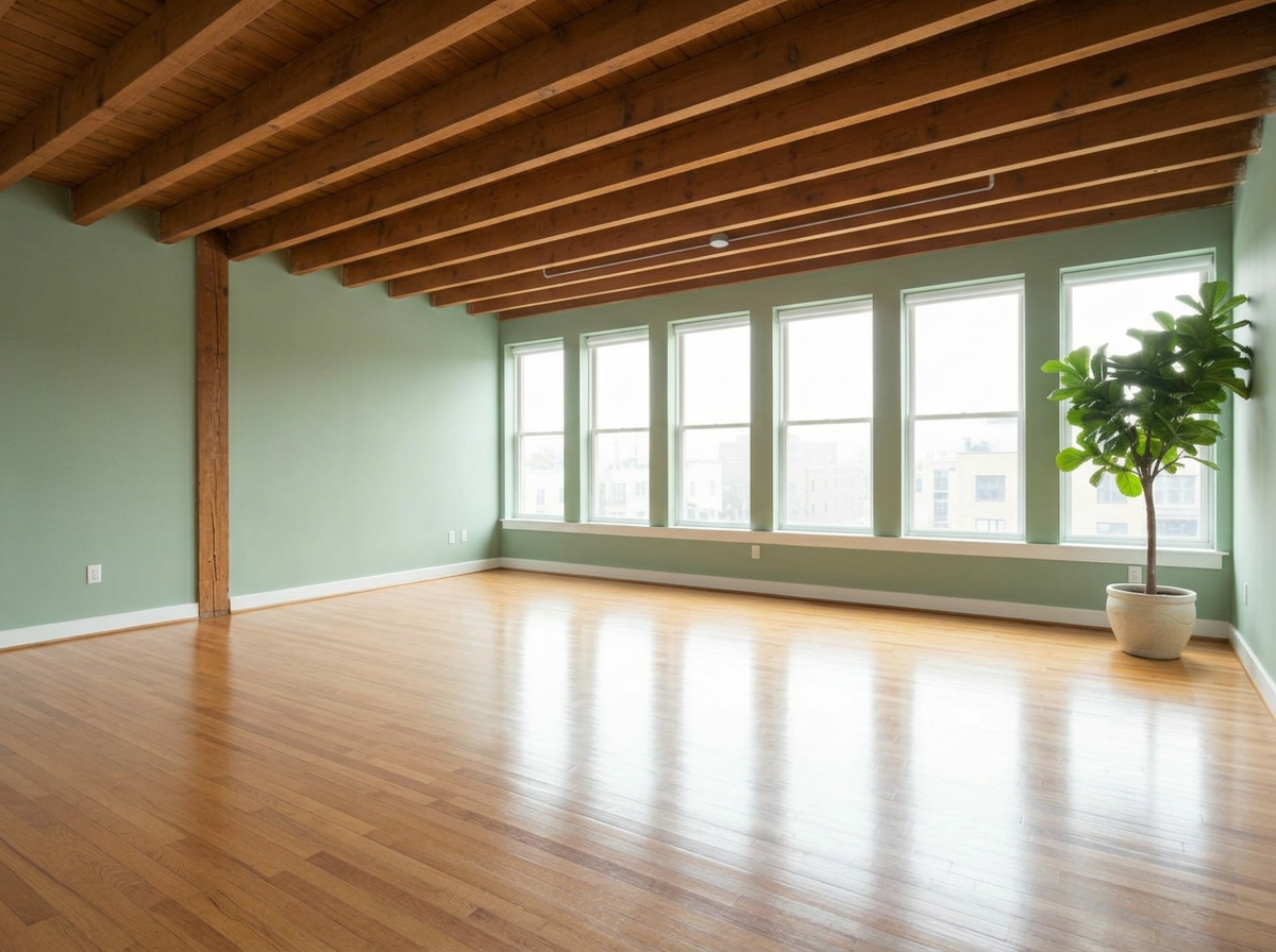 Empty Studio with Sage walls