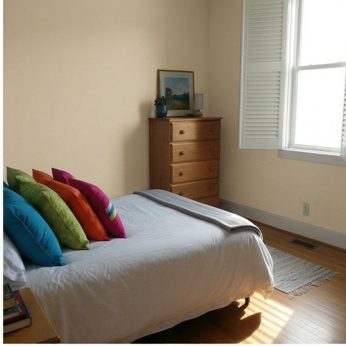 Guest Bedroom with Tan walls