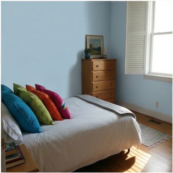 Guest Bedroom with Light Blue walls