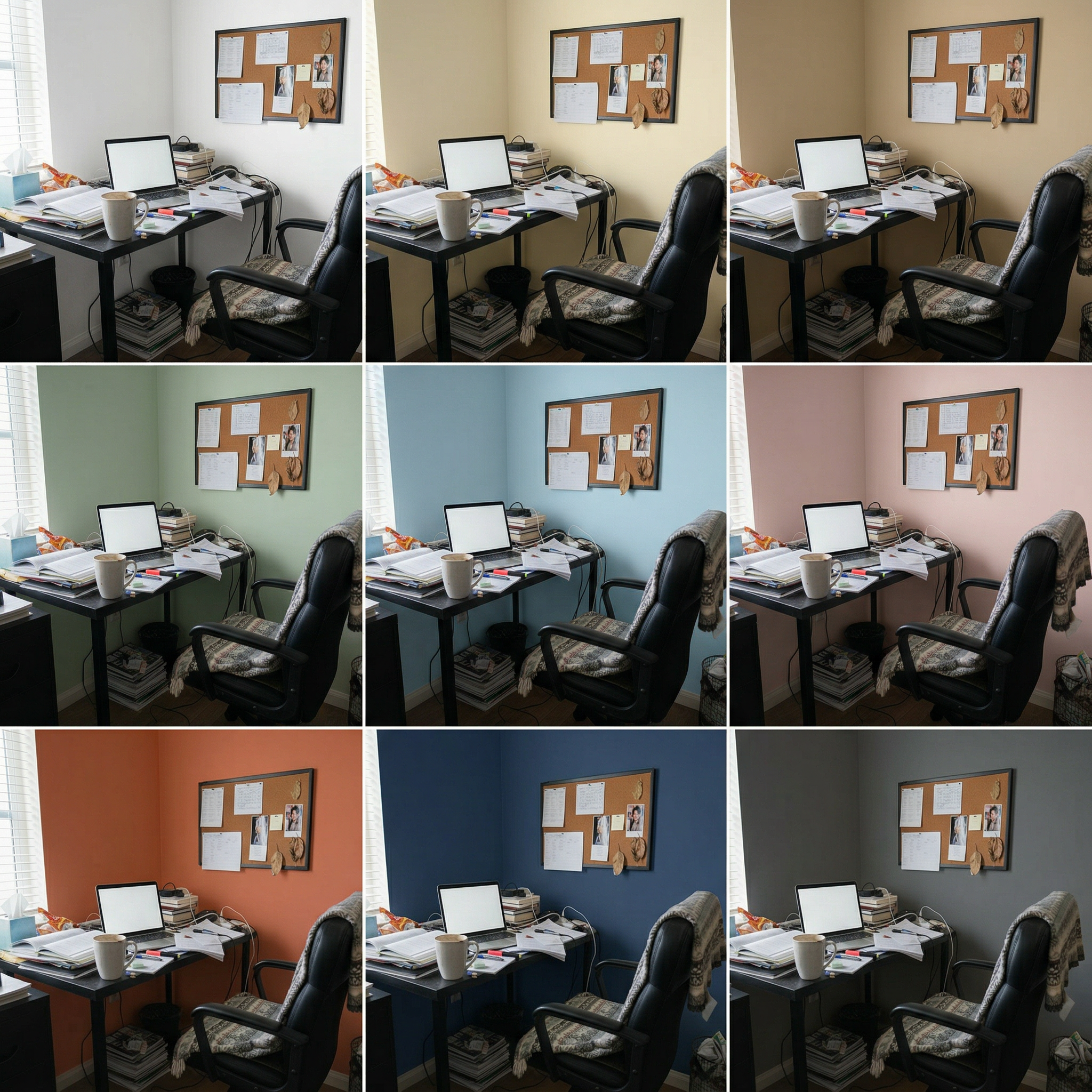 After - Home Office Wall Colors — 9 Paint Shades Previewed