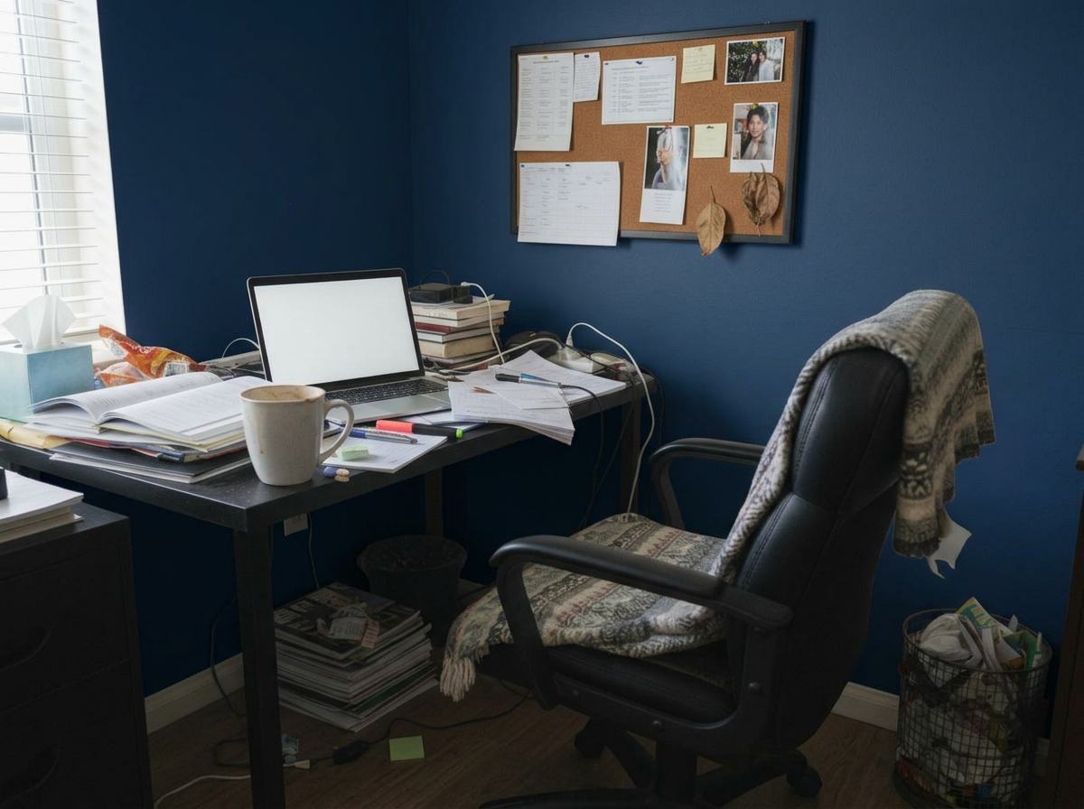 Home Office with Navy walls