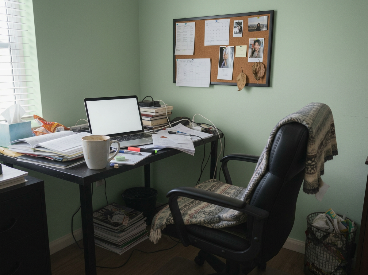 Home Office with Sage walls